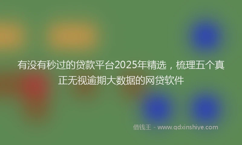 有没有秒过的贷款平台2025年精选，梳理五个真正无视逾期大数据的网贷软件