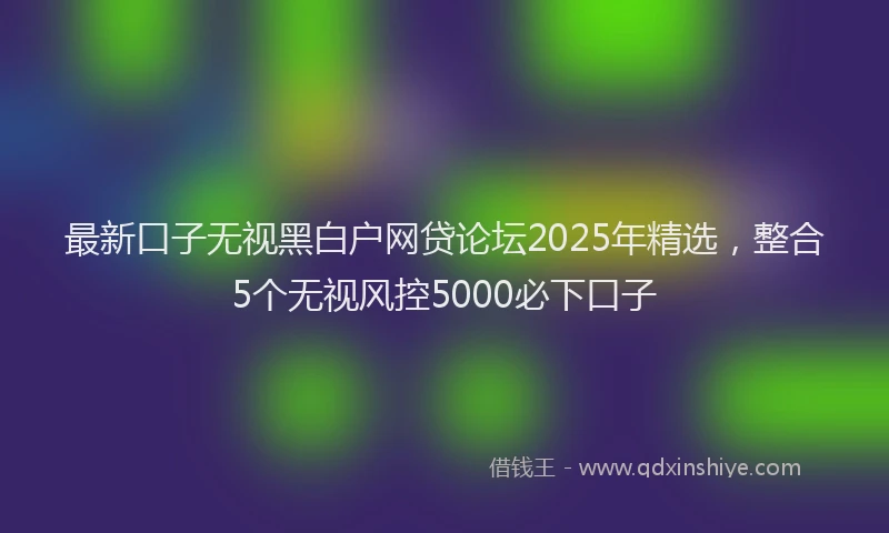 最新口子无视黑白户网贷论坛2025年精选，整合5个无视风控5000必下口子