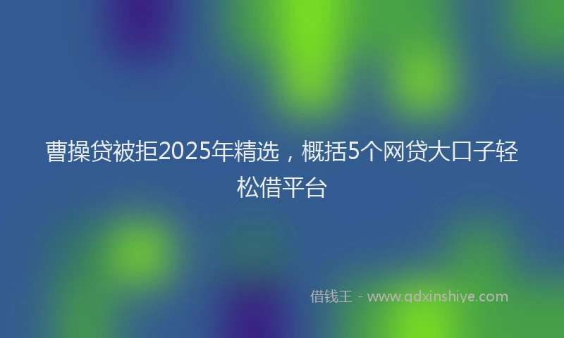 曹操贷被拒2025年精选，概括5个网贷大口子轻松借平台