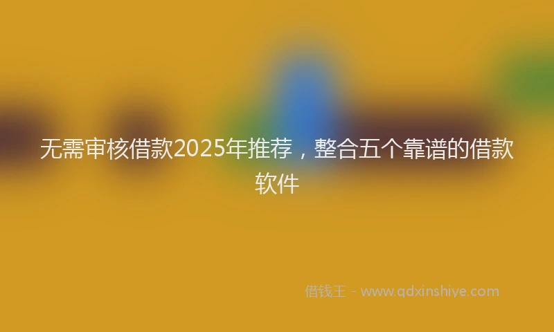 无需审核借款2025年推荐，整合五个靠谱的借款软件