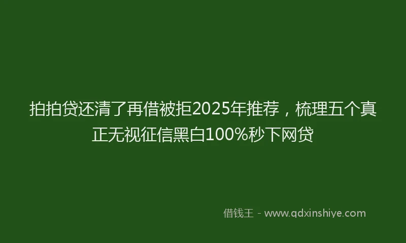 拍拍贷还清了再借被拒2025年推荐，梳理五个真正无视征信黑白100%秒下网贷
