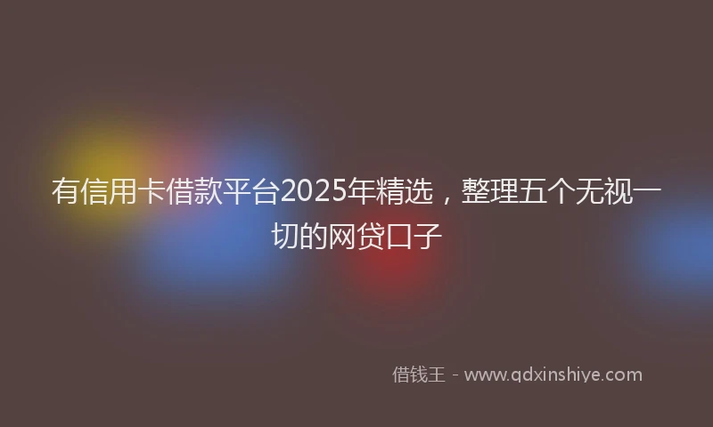 有信用卡借款平台2025年精选，整理五个无视一切的网贷口子