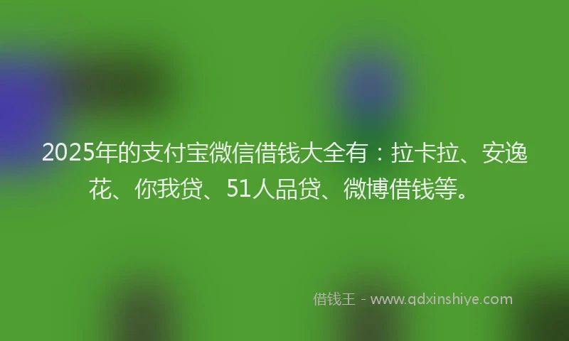 2025年的支付宝微信借钱大全有：拉卡拉、安逸花、你我贷、51人品贷、微博借钱等。