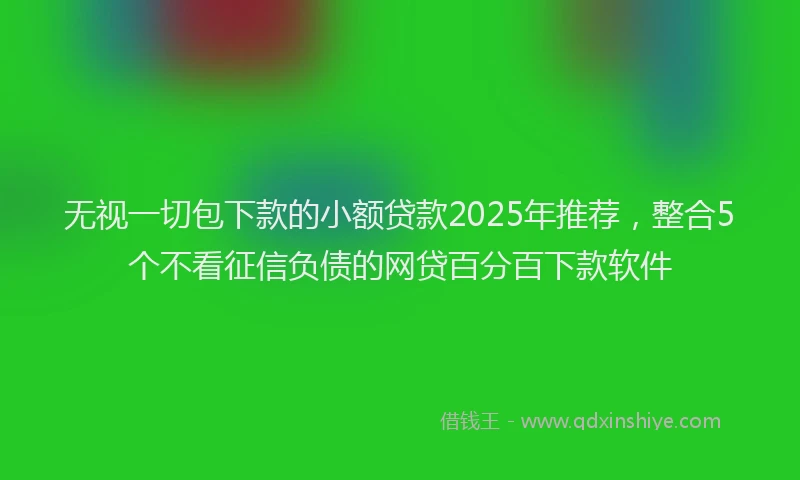 无视一切包下款的小额贷款2025年推荐，整合5个不看征信负债的网贷百分百下款软件