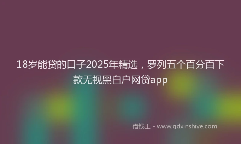 18岁能贷的口子2025年精选，罗列五个百分百下款无视黑白户网贷app