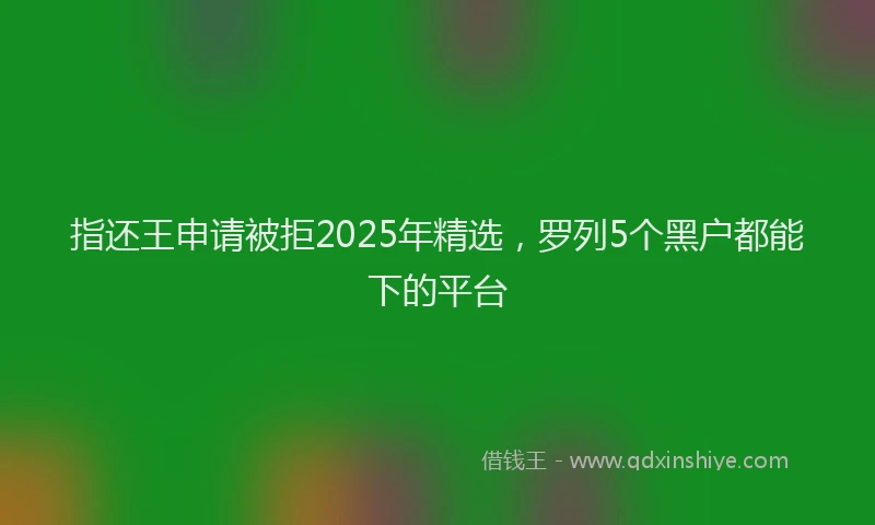 指还王申请被拒2025年精选，罗列5个黑户都能下的平台