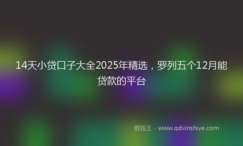 14天小贷口子大全2025年精选，罗列五个12月能贷款的平台