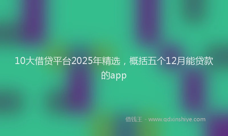 10大借贷平台2025年精选，概括五个12月能贷款的app