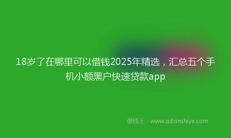 18岁了在哪里可以借钱2025年精选，汇总五个手机小额黑户快速贷款app