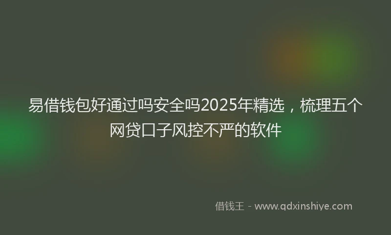 易借钱包好通过吗安全吗2025年精选，梳理五个网贷口子风控不严的软件
