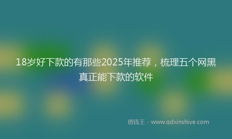 18岁好下款的有那些2025年推荐，梳理五个网黑真正能下款的软件