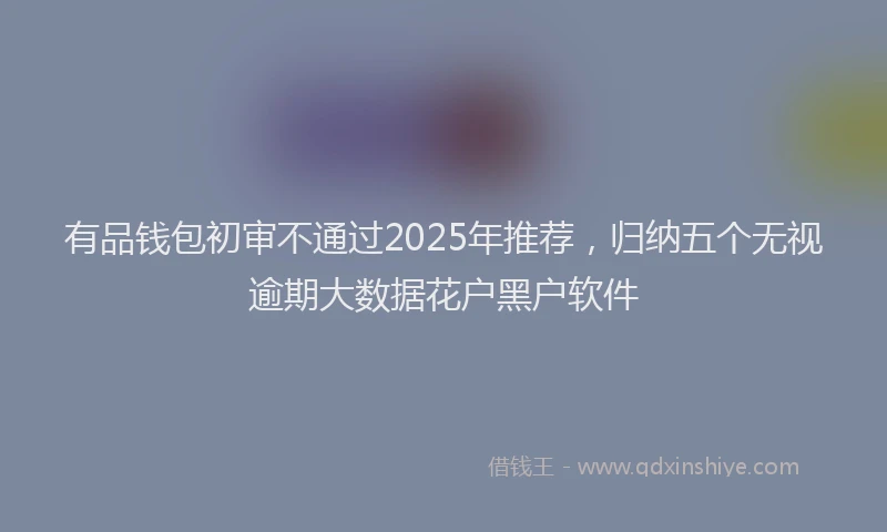 有品钱包初审不通过2025年推荐，归纳五个无视逾期大数据花户黑户软件