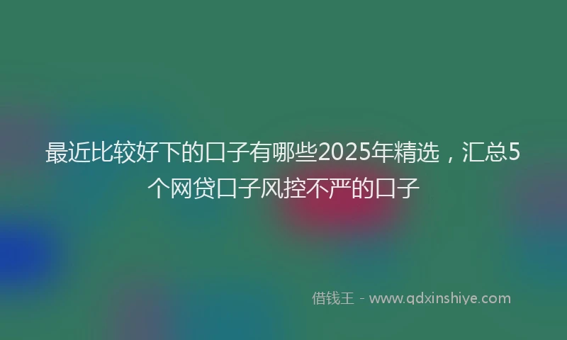 最近比较好下的口子有哪些2025年精选，汇总5个网贷口子风控不严的口子