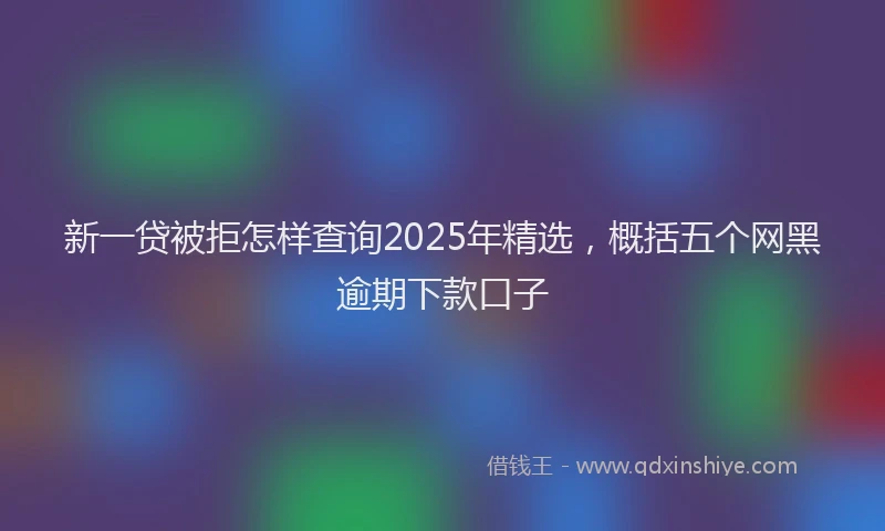 新一贷被拒怎样查询2025年精选，概括五个网黑逾期下款口子