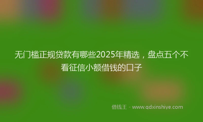 无门槛正规贷款有哪些2025年精选，盘点五个不看征信小额借钱的口子