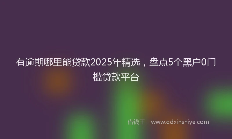 有逾期哪里能贷款2025年精选，盘点5个黑户0门槛贷款平台