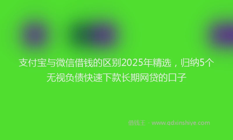 支付宝与微信借钱的区别2025年精选，归纳5个无视负债快速下款长期网贷的口子