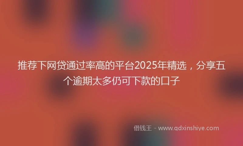 推荐下网贷通过率高的平台2025年精选，分享五个逾期太多仍可下款的口子