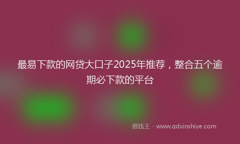最易下款的网贷大口子2025年推荐，整合五个逾期必下款的平台