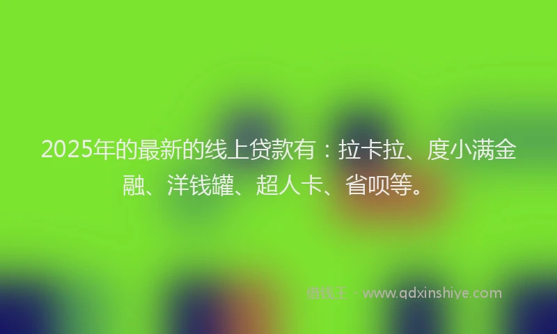 2025年的最新的线上贷款有：拉卡拉、度小满金融、洋钱罐、超人卡、省呗等。