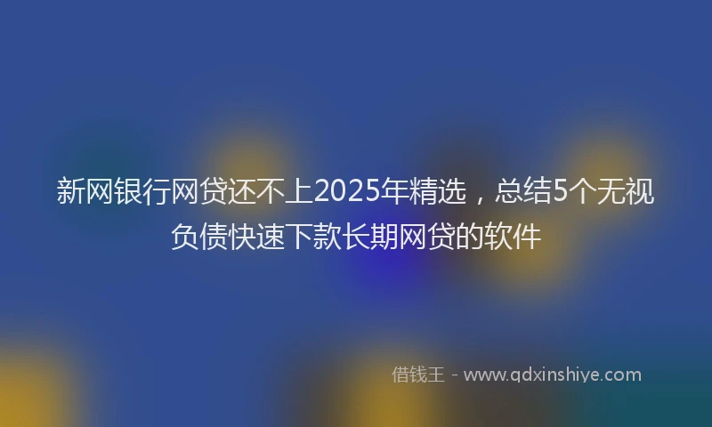 新网银行网贷还不上2025年精选，总结5个无视负债快速下款长期网贷的软件