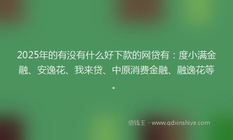 2025年的有没有什么好下款的网贷有：度小满金融、安逸花、我来贷、中原消费金融、融逸花等。