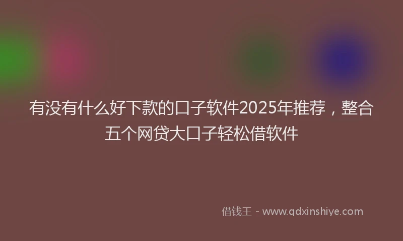 有没有什么好下款的口子软件2025年推荐，整合五个网贷大口子轻松借软件