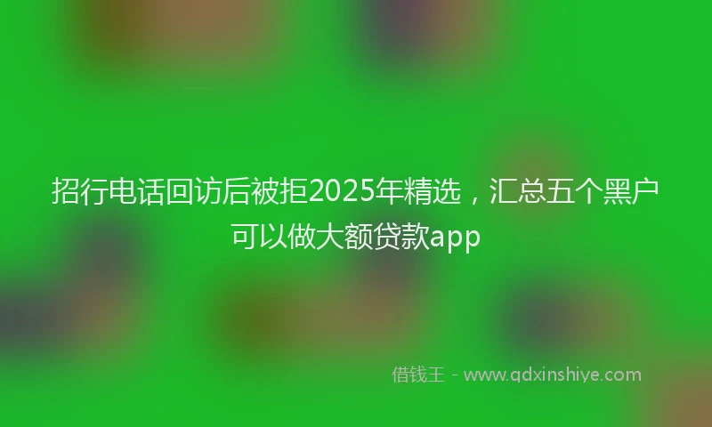 招行电话回访后被拒2025年精选，汇总五个黑户可以做大额贷款app