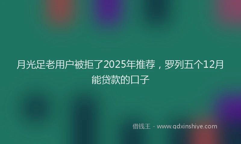 月光足老用户被拒了2025年推荐，罗列五个12月能贷款的口子