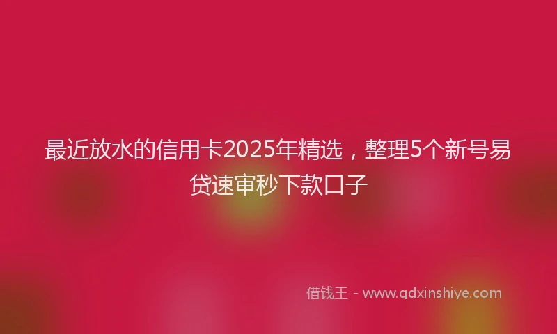 最近放水的信用卡2025年精选，整理5个新号易贷速审秒下款口子