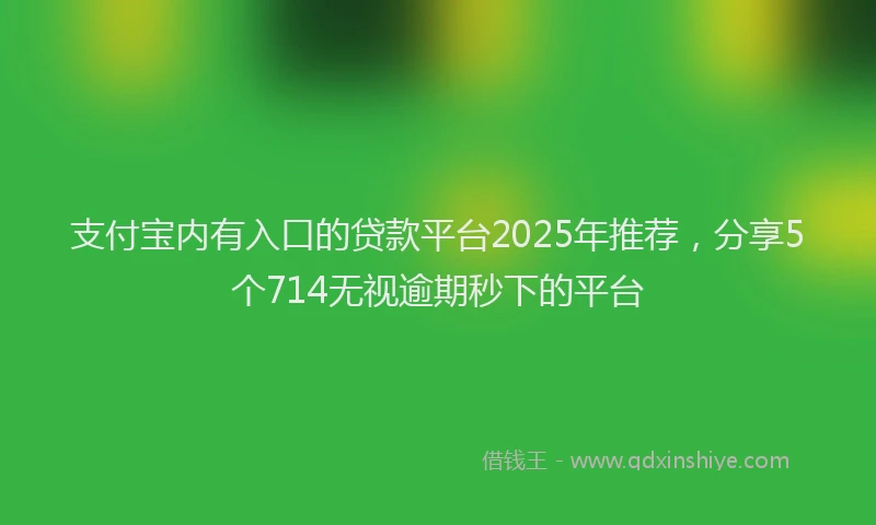支付宝内有入口的贷款平台2025年推荐，分享5个714无视逾期秒下的平台