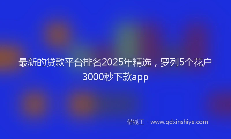 最新的贷款平台排名2025年精选，罗列5个花户3000秒下款app