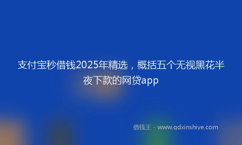 支付宝秒借钱2025年精选，概括五个无视黑花半夜下款的网贷app