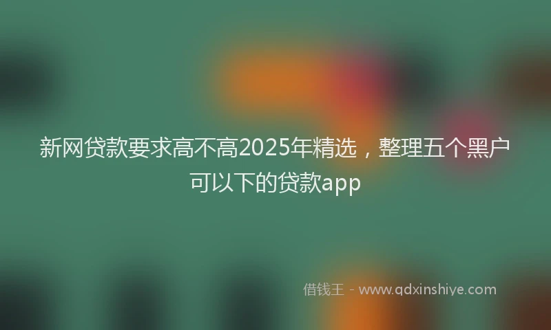 新网贷款要求高不高2025年精选，整理五个黑户可以下的贷款app