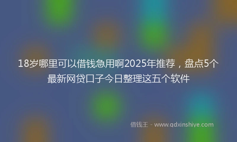 18岁哪里可以借钱急用啊2025年推荐，盘点5个最新网贷口子今日整理这五个软件