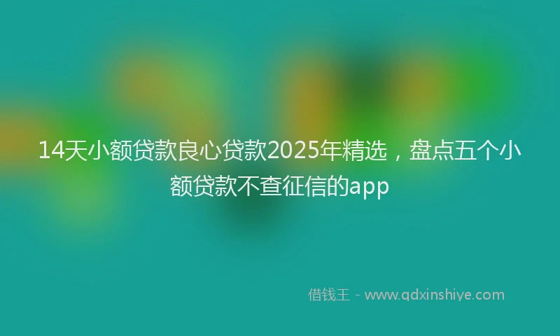 14天小额贷款良心贷款2025年精选，盘点五个小额贷款不查征信的app