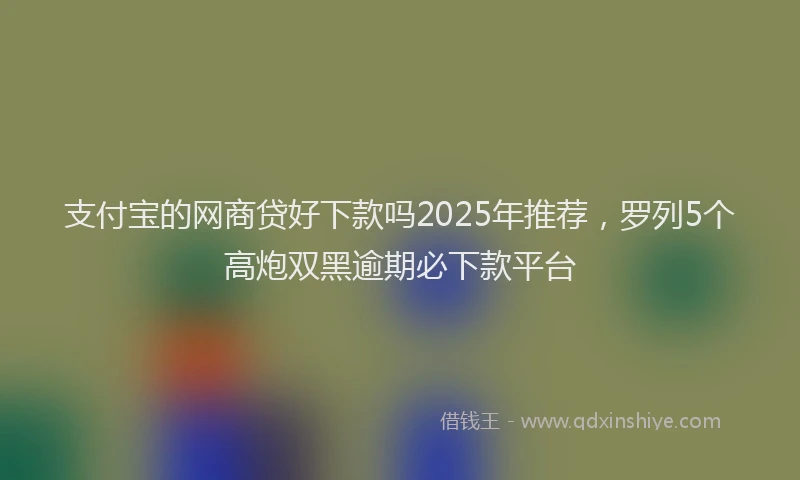 支付宝的网商贷好下款吗2025年推荐，罗列5个高炮双黑逾期必下款平台
