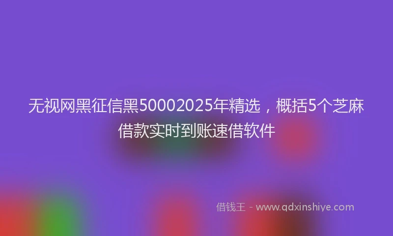 无视网黑征信黑50002025年精选，概括5个芝麻借款实时到账速借软件