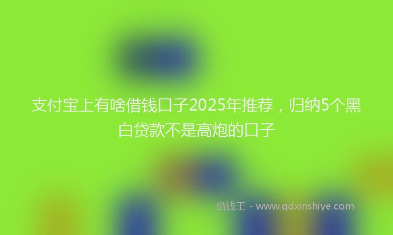 支付宝上有啥借钱口子2025年推荐，归纳5个黑白贷款不是高炮的口子