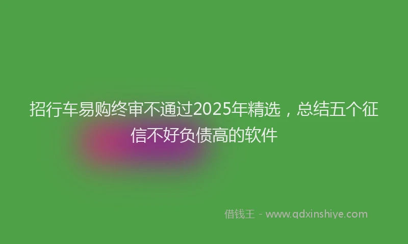 招行车易购终审不通过2025年精选，总结五个征信不好负债高的软件