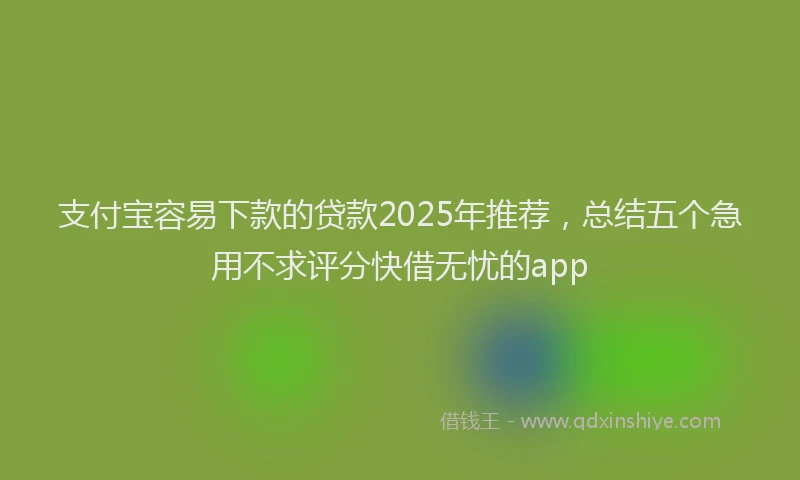 支付宝容易下款的贷款2025年推荐，总结五个急用不求评分快借无忧的app