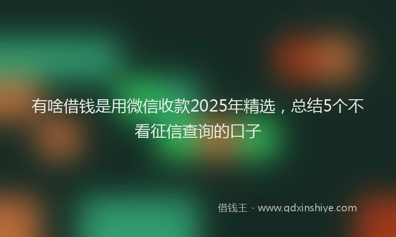 有啥借钱是用微信收款2025年精选，总结5个不看征信查询的口子