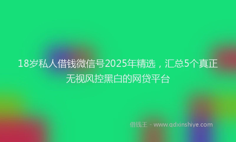 18岁私人借钱微信号2025年精选，汇总5个真正无视风控黑白的网贷平台