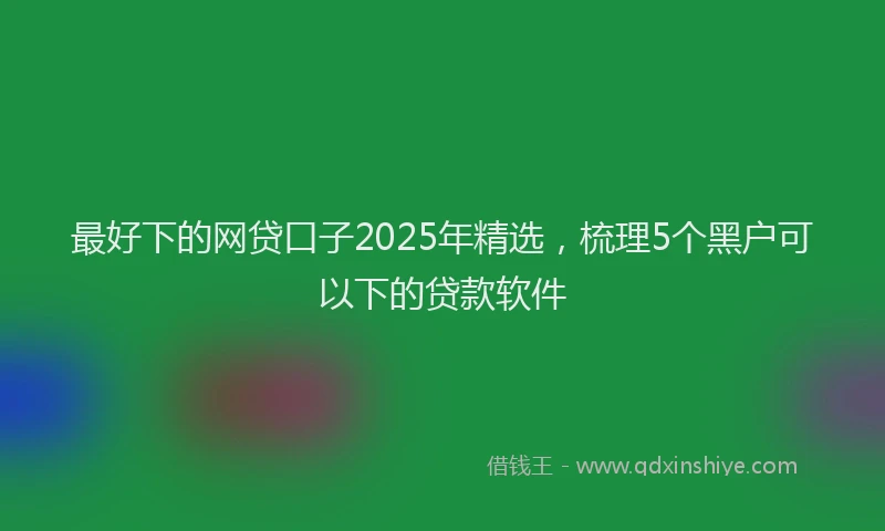 最好下的网贷口子2025年精选，梳理5个黑户可以下的贷款软件