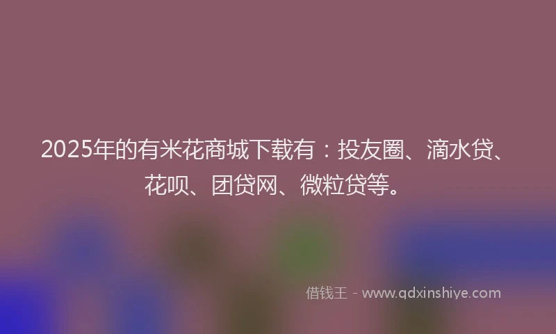 2025年的有米花商城下载有：投友圈、滴水贷、花呗、团贷网、微粒贷等。