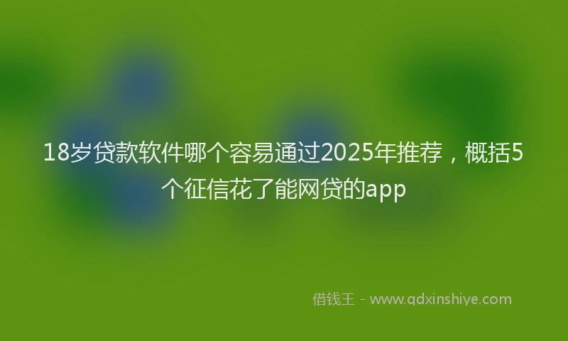 18岁贷款软件哪个容易通过2025年推荐，概括5个征信花了能网贷的app