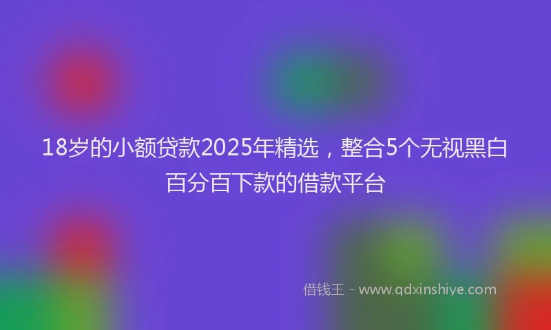 18岁的小额贷款2025年精选，整合5个无视黑白百分百下款的借款平台