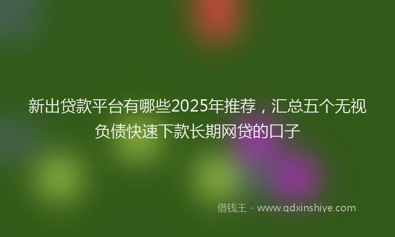 新出贷款平台有哪些2025年推荐，汇总五个无视负债快速下款长期网贷的口子