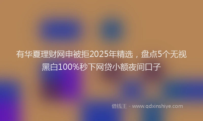 有华夏理财网申被拒2025年精选，盘点5个无视黑白100%秒下网贷小额夜间口子