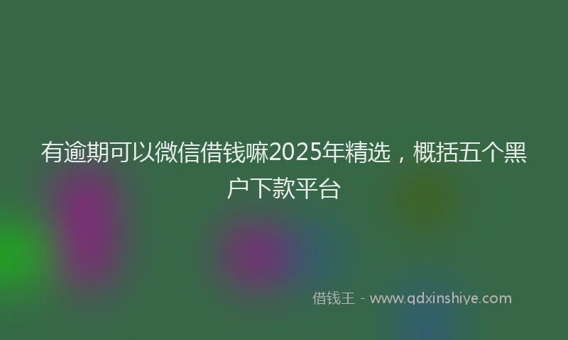 有逾期可以微信借钱嘛2025年精选，概括五个黑户下款平台